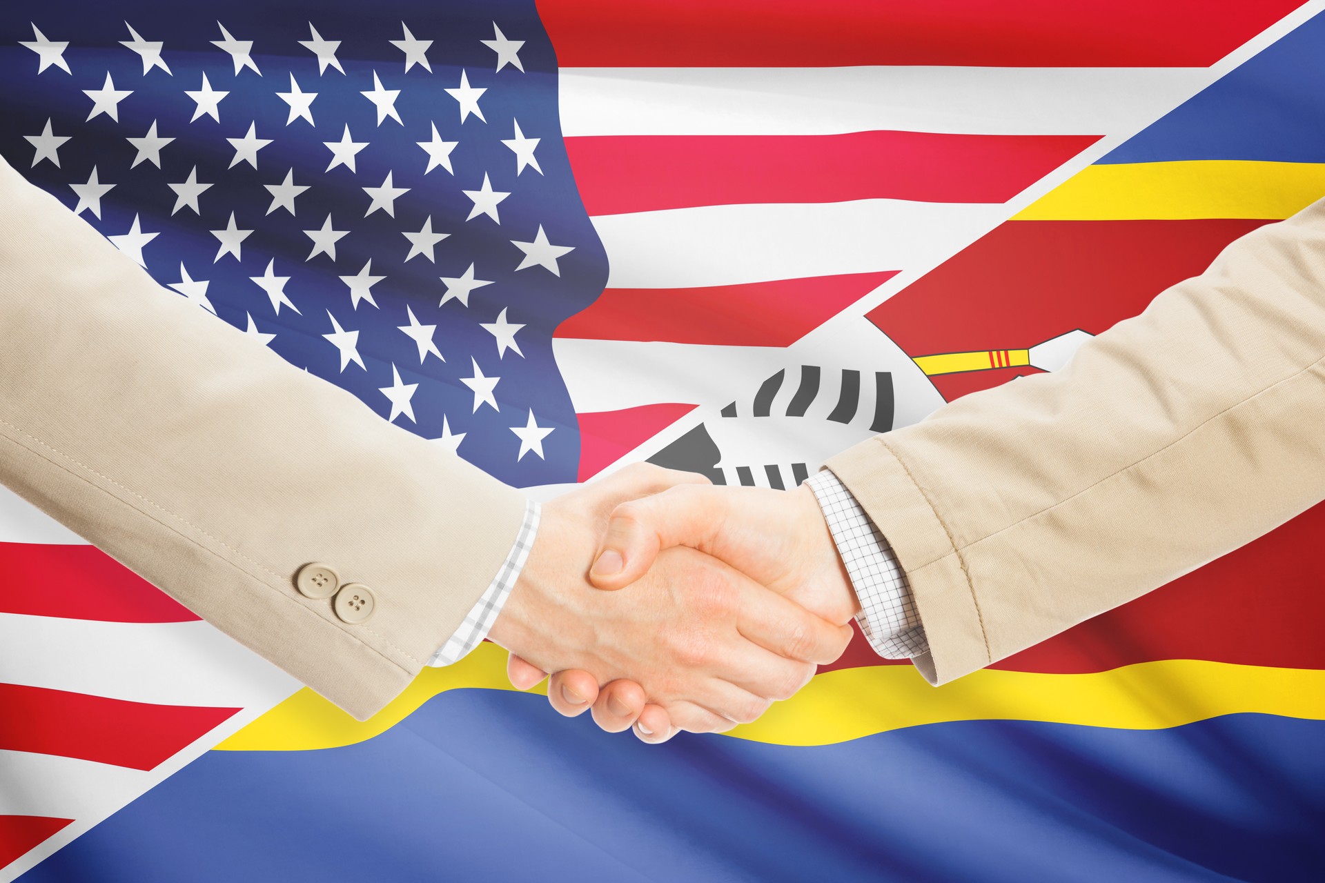 Businessmen handshake - United States and Swaziland